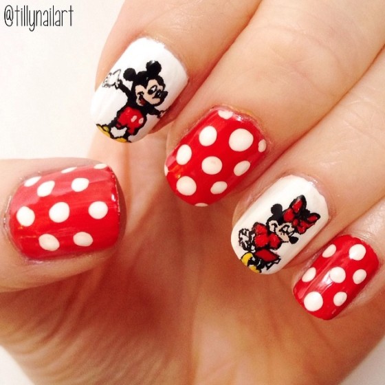 Mickey and Minnie Mouse Nails